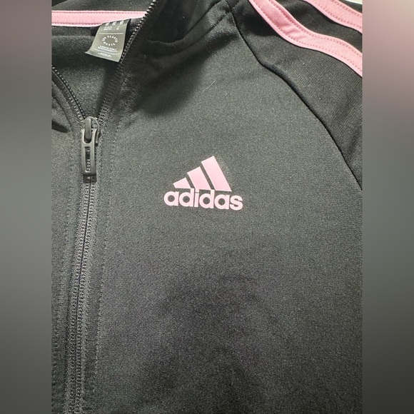 Adidas Women's Black Bomber Jacket with Pink Accents - Picture 8 of 9